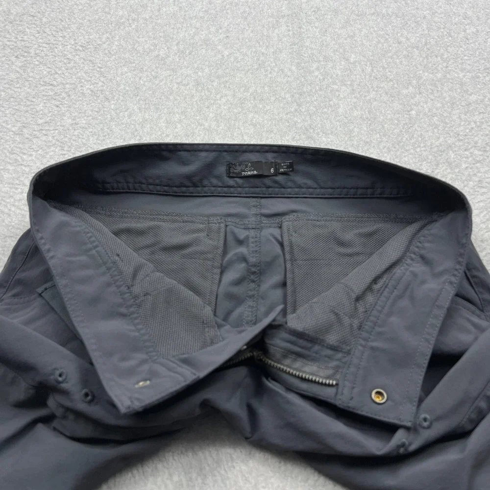 Prana Jasmine Knicker Womens 6 Gray Belted Hiking Outdoor Travel Capri Pant